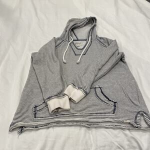 Women’s Nautical Hoodie Blue And White Stripe Med